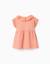 T-shirt en coton à col volanté Beige clair+Orange clair 5 - vertbaudet enfant 