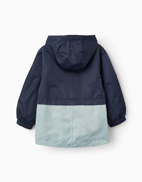 Coupe-vent à capuche et poches Bleu foncé 2 - vertbaudet enfant 