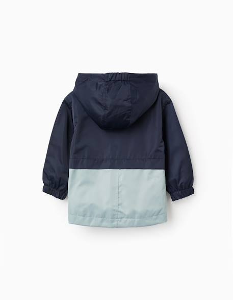Coupe-vent à capuche et poches Bleu foncé 2 - vertbaudet enfant 