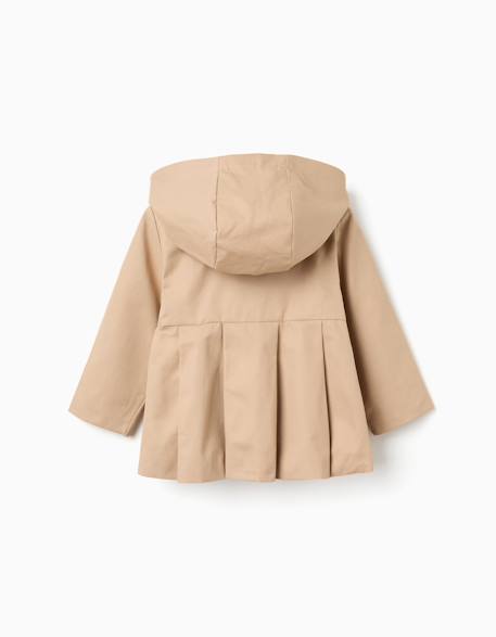 Parka à plis et capuche amovible Beige clair 3 - vertbaudet enfant 
