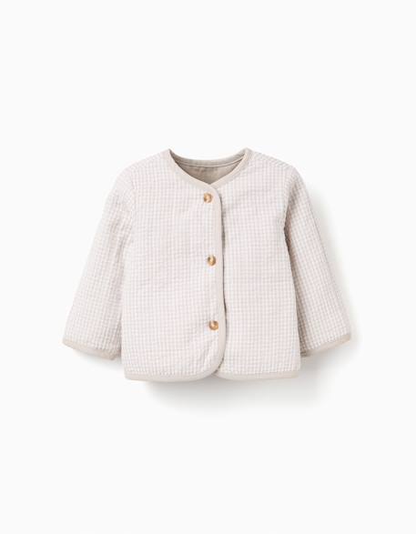 Veste matelassée réversible en coton Gris clair 2 - vertbaudet enfant 