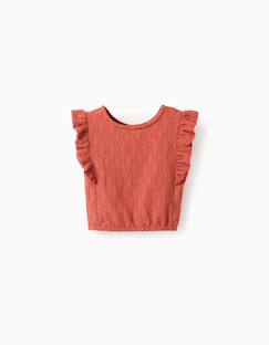 Blouse sans manches à broderie anglaise et volants  - vertbaudet enfant