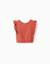 Blouse sans manches à broderie anglaise et volants Orange 1 - vertbaudet enfant 