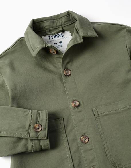 Surchemise en sergé à poches à l'avant Vert foncé 3 - vertbaudet enfant 