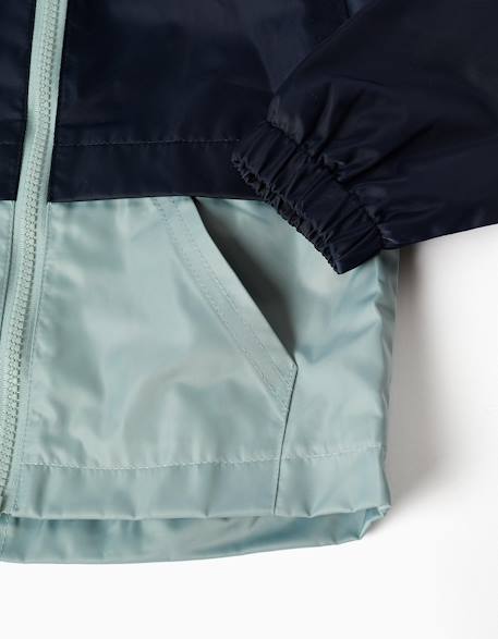 Coupe-vent à capuche et poches Bleu foncé 4 - vertbaudet enfant 