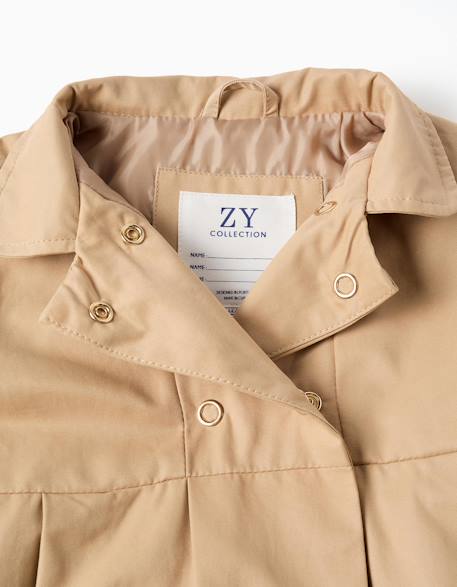 Parka à plis et capuche amovible Beige clair 4 - vertbaudet enfant 