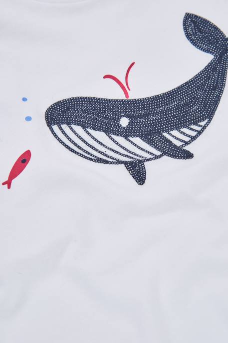 T-shirt enfant coton  baleine Blanc 3 - vertbaudet enfant 