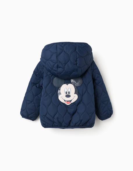 Doudoune avec doublure en polaire et mickey Bleu foncé 2 - vertbaudet enfant 