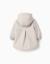 Parka rembourrée à capuche et volants Gris clair 2 - vertbaudet enfant 