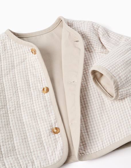 Veste matelassée réversible en coton Gris clair 3 - vertbaudet enfant 