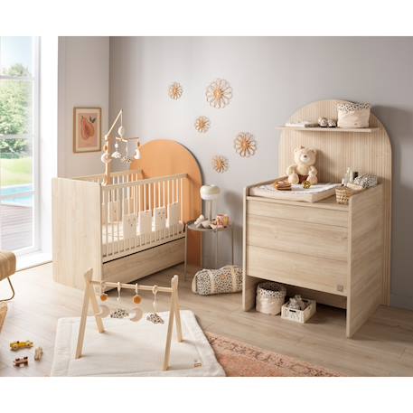 Pack chambre bébé évolutif – lit 120x60 transformable en 90x190 + commode à langer évolutive en bureau - arche Caramel/marron+Marron+Marron/caramel+Marron/rouge+Marron/vert+Rouge/marron+Vert/marron 1 - vertbaudet enfant 