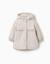 Parka rembourrée à capuche et volants Gris clair 1 - vertbaudet enfant 