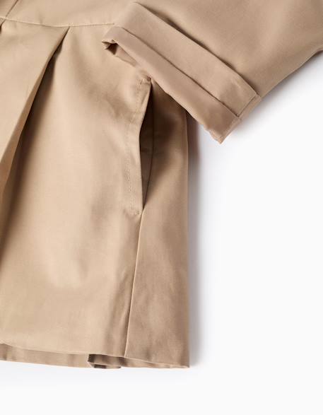 Parka à plis et capuche amovible Beige clair 5 - vertbaudet enfant 