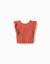 Blouse sans manches à broderie anglaise et volants Orange 2 - vertbaudet enfant 