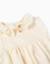 T-shirt en coton à col volanté Beige clair+Orange clair 3 - vertbaudet enfant 