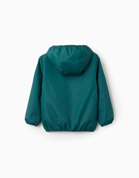 Coupe-vent à capuche et poches Vert foncé 2 - vertbaudet enfant 
