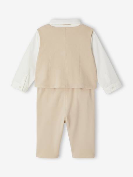 Ensemble 4 pièces bébé garçon cérémonie beige 6 - vertbaudet enfant 