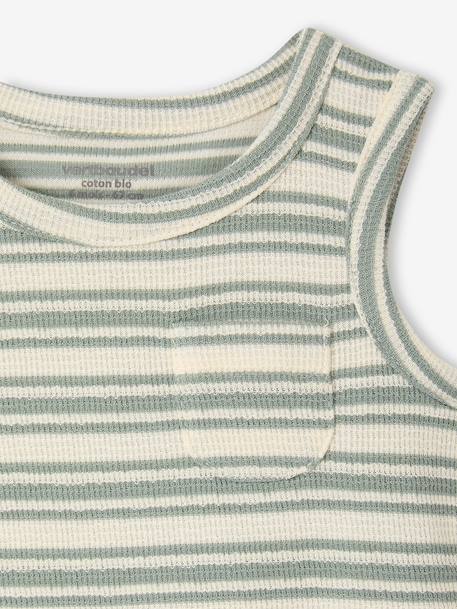 Débardeur bébé garçon rayé coton bio rayé blanc 3 - vertbaudet enfant 