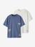 Lot 2 T-shirt manches courtes bleu grisé 1 - vertbaudet enfant 