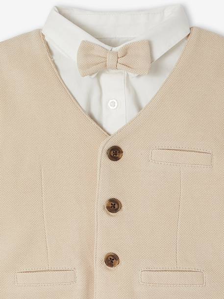Ensemble 4 pièces bébé garçon cérémonie beige 7 - vertbaudet enfant 