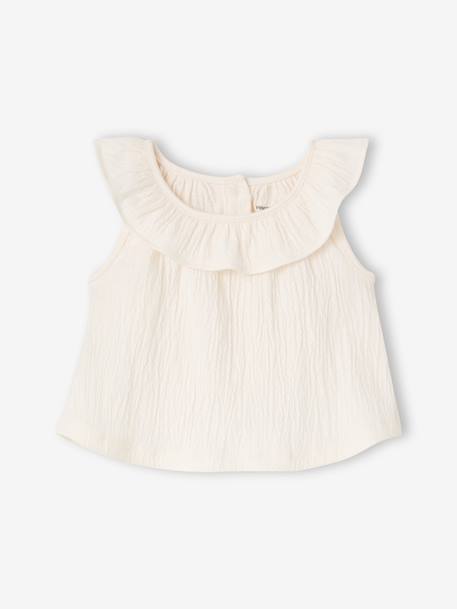 T-shirt sans manche bébé fille écru 1 - vertbaudet enfant 