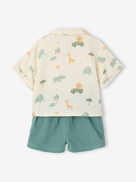 Ensemble chemise short bébé garçon vert émeraude 6 - vertbaudet enfant 