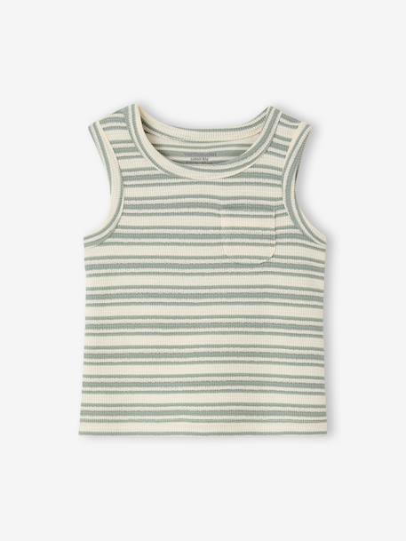 Débardeur bébé garçon rayé coton bio rayé blanc 2 - vertbaudet enfant 