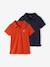 Lot de 2 polos garçon unis manches courtes corail+Lot marine + vert+Lot vert + blanc+orange 20 - vertbaudet enfant 