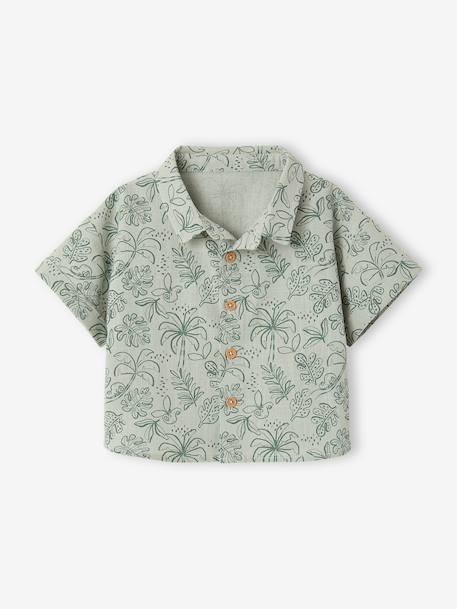 Ensemble chemise short bébé garçon vert sauge 3 - vertbaudet enfant 