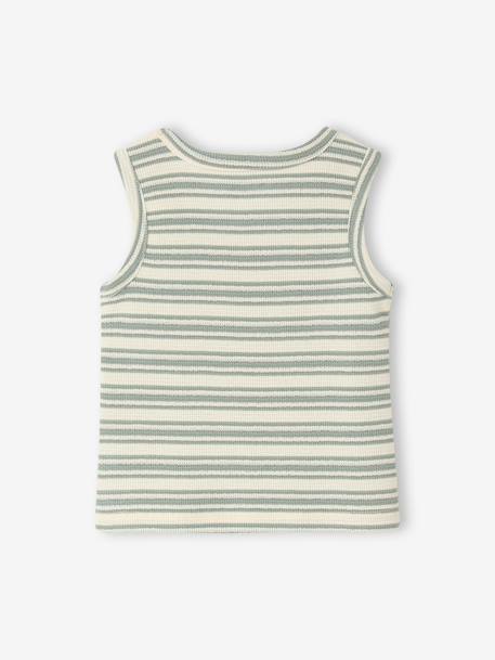 Débardeur bébé garçon rayé coton bio rayé blanc 4 - vertbaudet enfant 