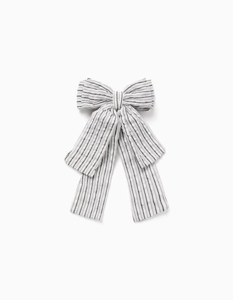 Bébé-Accessoires-Barrette à cheveux avec nœud rayé b&s