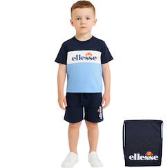 -Ensemble 3 pièces t-shirt manches courtes short et sac à imprimé