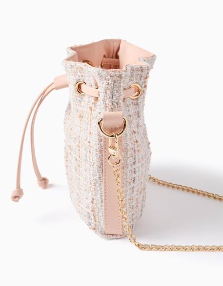 Sac seau en tweed Rose clair 2 - vertbaudet enfant 