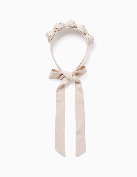 Bébé-Accessoires-Accessoires cheveux-Serre-tête avec fleurs et brides