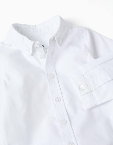 Body-chemise en coton à manches longues Beige+Bleu clair 3 - vertbaudet enfant 