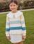 Pull en maille rayé à ourlet volanté Blanc 2 - vertbaudet enfant 