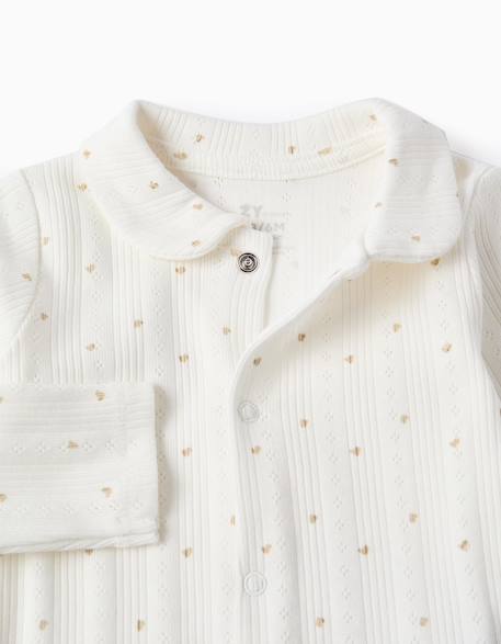 Body en coton à manches longues et motif cœur Blanc 3 - vertbaudet enfant 