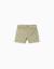 Short en sergé à motif floral et ourlets effilochés Vert foncé 1 - vertbaudet enfant 