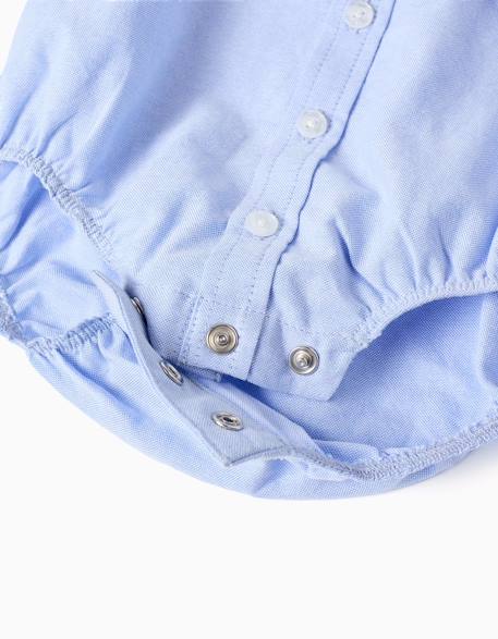 Body-chemise en coton à manches longues Beige+Bleu clair 8 - vertbaudet enfant 