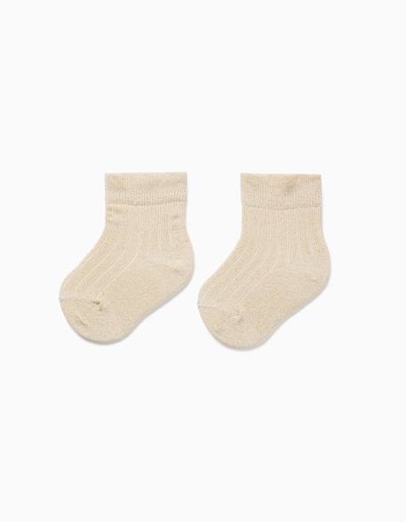 Bébé-Chaussettes, Collants-Chaussettes côtelées avec lurex et volants