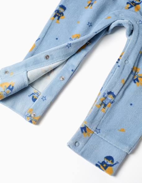 Combinaison en velours à motif super-héros Bleu clair 4 - vertbaudet enfant 