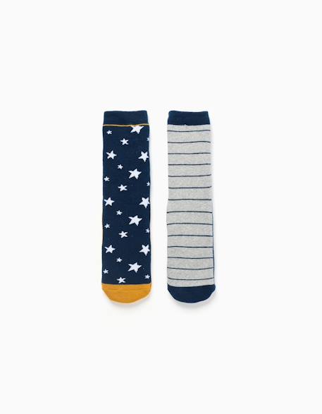 Garçon-2 chaussettes antidérapantes à motifs