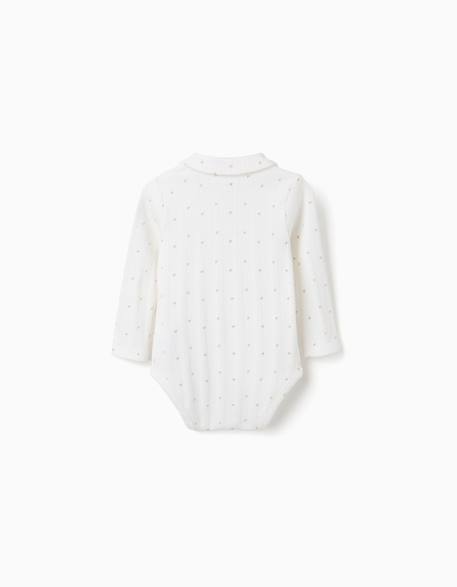 Body en coton à manches longues et motif cœur Blanc 2 - vertbaudet enfant 