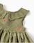 Robe bi-matière avec fleurs brodées Vert foncé 3 - vertbaudet enfant 