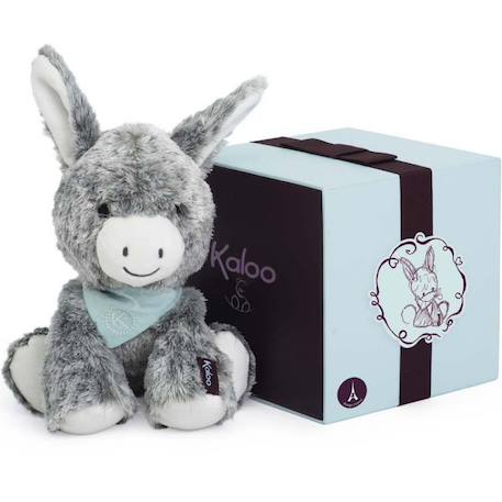 Peluche régliss assise avec foulard brodé – dès la naissance Gris, blanc, bleu 1 - vertbaudet enfant 