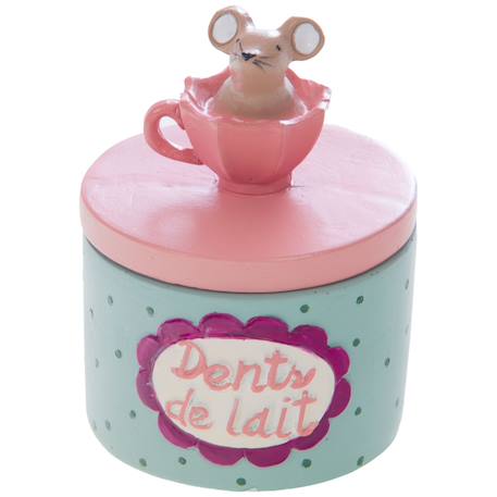 Boîte à dents de lait décorative avec petite souris Rose, bleu, blanc 1 - vertbaudet enfant 