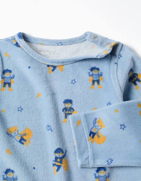 Combinaison en velours à motif super-héros Bleu clair 3 - vertbaudet enfant 
