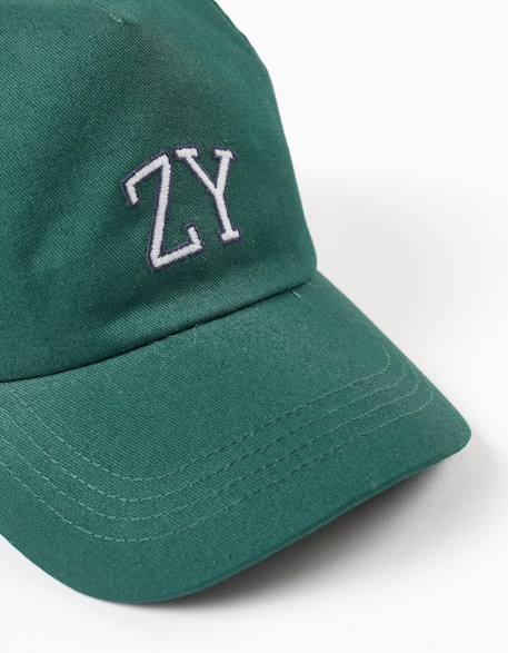 Casquette en coton avec broderie zy Vert foncé 3 - vertbaudet enfant 
