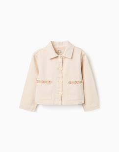 Veste en sergé avec broderie au point de croix  - vertbaudet enfant