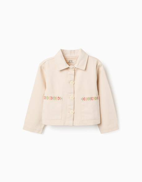 Fille-Veste en sergé avec broderie au point de croix